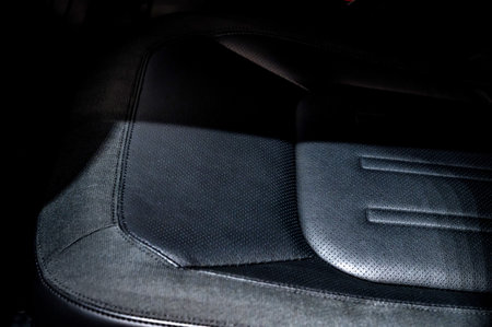 ROSTOV-ON-DON, RUSSIA - 7 DECEMBER 2020: Land Rover Defender black leather seatのeditorial素材