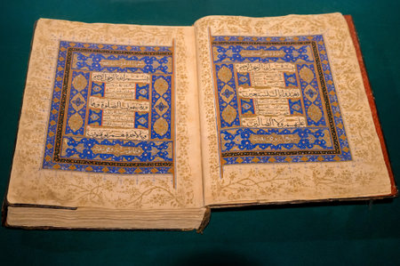 KONYA, TURKEY - 12 DECEMBER 2020: old quran from Konya Mevlana Museum interior