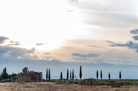 Ruins of the ancient city of Hierapolis in Turkeyの写真素材