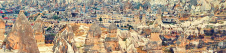 CAPPADOCIA, TURKEY - 13 DECEMBER 2020: Landscape of Cappadocia under cloudy skyのeditorial素材