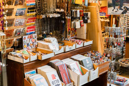 Istanbul, Turkey - 9 DECEMBER 2020: Close up Turkish souvenirs and beadsのeditorial素材