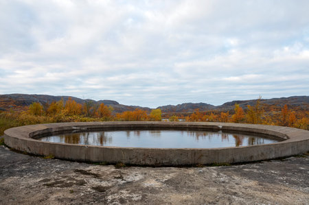 Submerged gun carriages from German naval guns in Liinahamari
