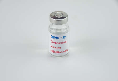 Medical vaccine isolated on whiteの写真素材