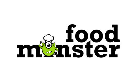 Food monster cartoon icon, food monster t shirt and logo templateのイラスト素材
