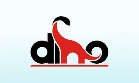 Dino lettering design, Vector template on dino cartoon, art and designのイラスト素材