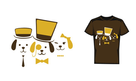Dog wearing a cap, dog t shirt design, pet t-shirt templateのイラスト素材