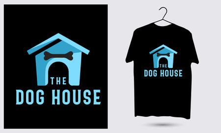 The Dog house logo, dog t shirt design, pet t-shirt templateのイラスト素材