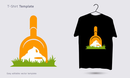 Dog cleaning service logo, dog t shirt design, pet t-shirt templateのイラスト素材