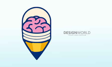 Brain and education icon, logo stock photos, vectors, and illustrations are availableのイラスト素材