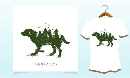 dog t-shirt modern designのイラスト素材