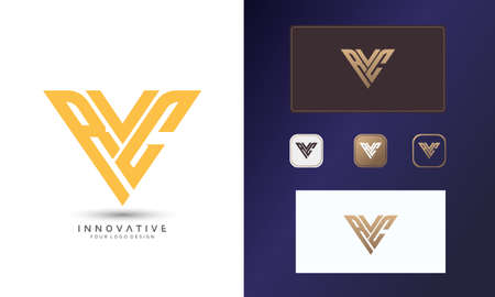 Letter RVC vector logo design, Gym Logo Icon Design Vector Stockのイラスト素材