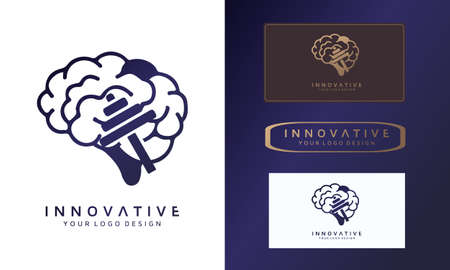 Human brain icon, fitness logo design, Gym Logo Icon Design Vector Stockのイラスト素材