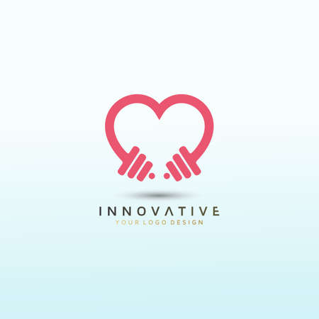 Dumbbell with love icon, Fitness Logo Images, Stock Photos & Vectorsのイラスト素材