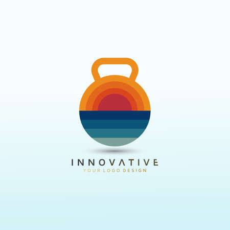 Colorful dumbbell vector logo image design template, Fitness Logo Images, Stock Photos & Vectorsのイラスト素材