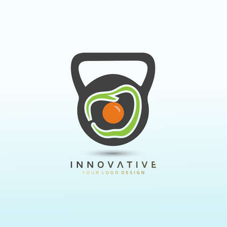 Egg fitness logo design, dumbbell icon , Fitness Logo Images, Stock Photos & Vectorsのイラスト素材