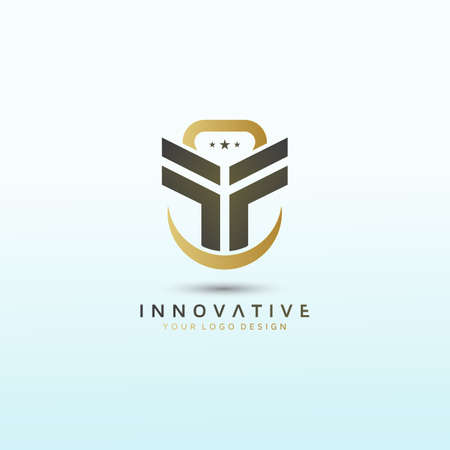 Letter T vector logo design with dumbbell icon, Fitness Logo Images, Stock Photos & Vectorsのイラスト素材