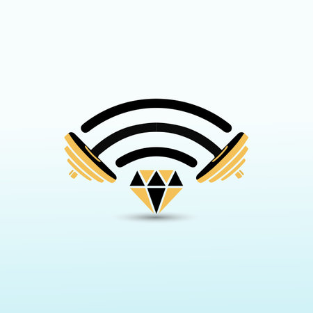 Diamond fitness logo design with network icon, fitness logo design, dumbbell icon, Gym Logo Ideas and Fitness Logo Designsのイラスト素材