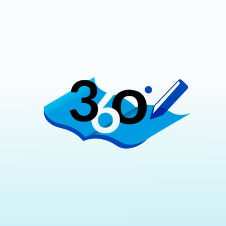 360 degree education logo, 360 vector logo design template idea and inspiration.のイラスト素材