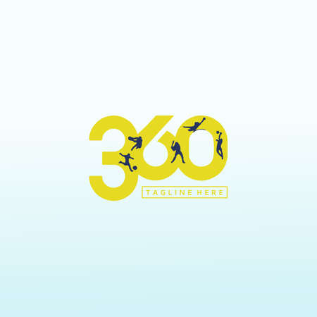 360 degree fitness, 360 vector logo design template idea and inspiration.のイラスト素材