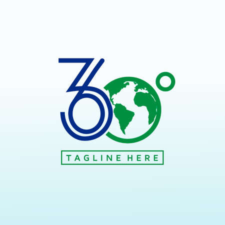 360 degree world image icon, 360 vector logo design template idea and inspiration.のイラスト素材
