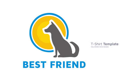 Dog and sun t-shirt design, Dog t shirt Vector Graphicsのイラスト素材