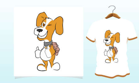 Dog thumbs up t-shirt design, Dog t shirt Vector Graphicsのイラスト素材
