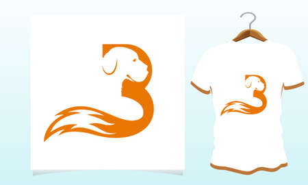 Letter B dog t-shirt design, Dog t shirt Vector Graphicsのイラスト素材
