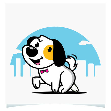 Dog in the city, Dog t shirt Vector Graphicsのイラスト素材