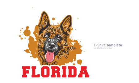 Florida dog t-shirt design, Dog t shirt Vector Graphicsのイラスト素材