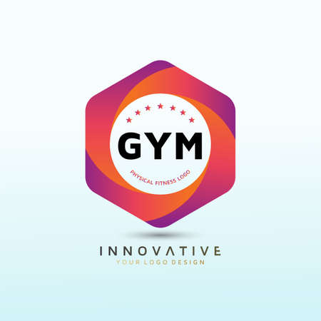 Gradient color dumbbell icon fitness logo, Gym Fitness Logo Images and Vectors, Stock Photosのイラスト素材