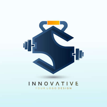Letter S fitness logo design, Dumbbell icon, Gym Fitness Logo Images and Free Vectors, Stock Photosのイラスト素材