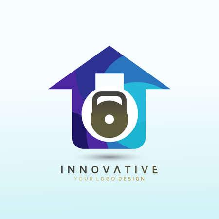 Home and real estate crossfit logo, fitness logo, Dumbbell icon, Gym Fitness Logo Images and Vectors, Stock Photosのイラスト素材