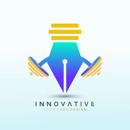 Education pencil crossfit logo, fitness logo, Dumbbell icon, Gym Fitness Logo Images and Vectors, Stock Photosのイラスト素材