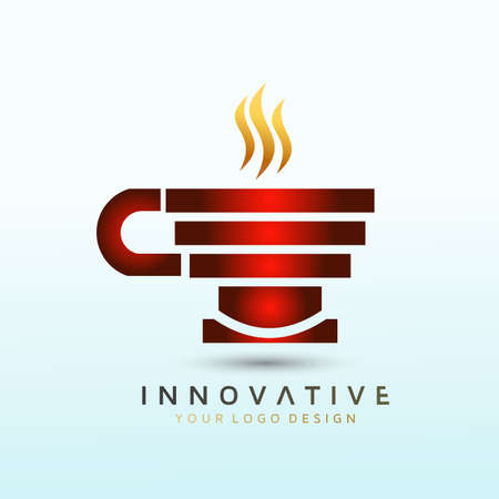 Tea and coffee crossfit logo, fitness logo, Dumbbell icon, Gym Fitness Logo Images and Vectors, Stock Photosのイラスト素材