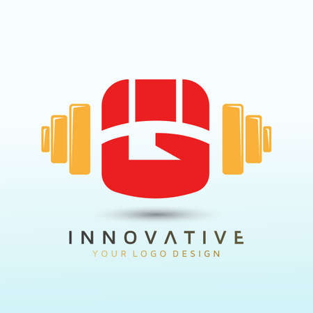 Letter G crossfit logo, fitness logo, Dumbbell icon, Gym Fitness Logo Images and Vectors, Stock Photosのイラスト素材