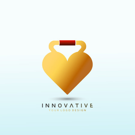 Love Fitness icon design. Dumbbell icon Vector logo design template.のイラスト素材