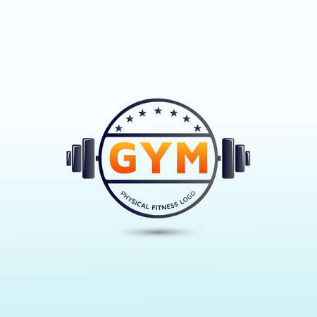 The Gym Fitness icon design. Dumbbell icon Vector logo design template.のイラスト素材