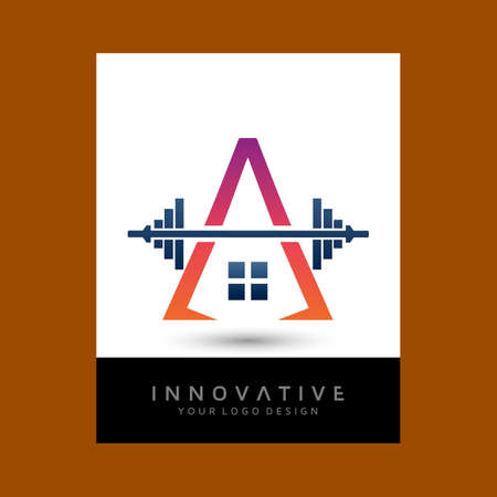 Athletic Fitness Letter A Business logo design . Modern vector logo design template design.のイラスト素材