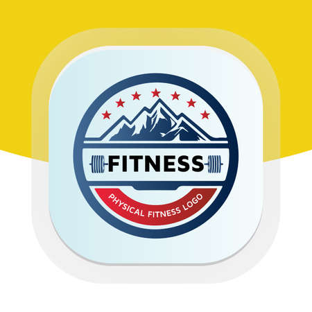 CrossFit Competition with dumbbell icon. Physical fitness vector logo design.のイラスト素材