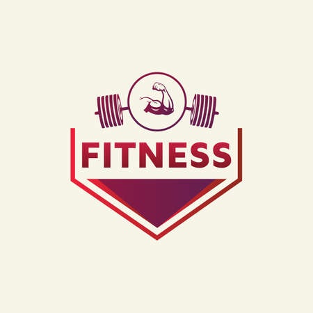 Word fitness logo design with dumbbell icon. new best health and physical fitness company vector logo design.のイラスト素材