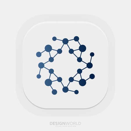 artificial intelligence, neural network, data analysis, connectivity vector logo design idea.のイラスト素材