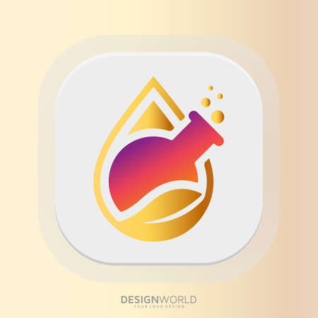 laboratory for psychological discoveries vector logo design idea.のイラスト素材