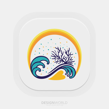 An immersive environmental and educational marine park vector logo design idea.のイラスト素材