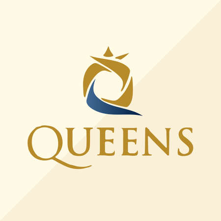 queen club vector logo design templateのイラスト素材