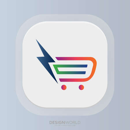 Electronic shopping cart vector logo design idea.のイラスト素材