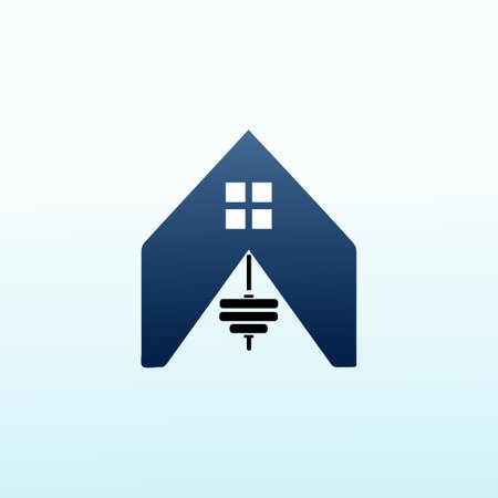 home goods with fitness dumbbell icon vector logo design.のイラスト素材