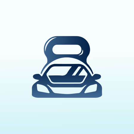 Car with fitness dumbbell icon logo design.のイラスト素材