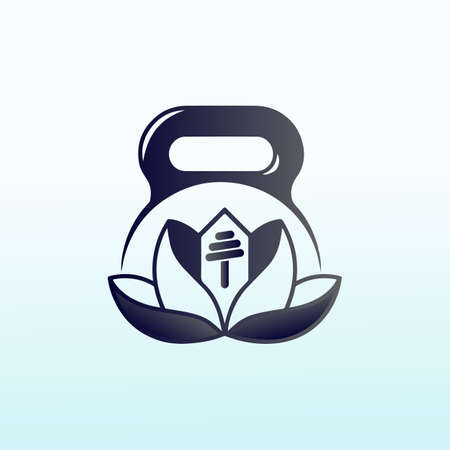 Natural home Cross Fit gym equipment logo vector designのイラスト素材