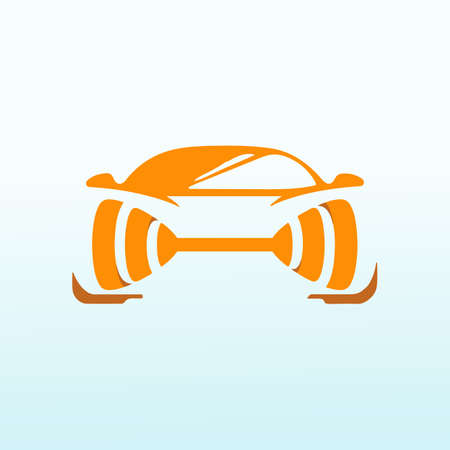 Car Cross Fit gym equipment logo vector designのイラスト素材