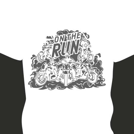 Ride Naked Motorcycles custom t shirt design.のイラスト素材